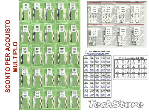 Kit 500 resistenze smd - smd, 50
